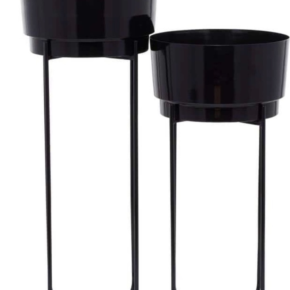 Elegant Black Planter Set